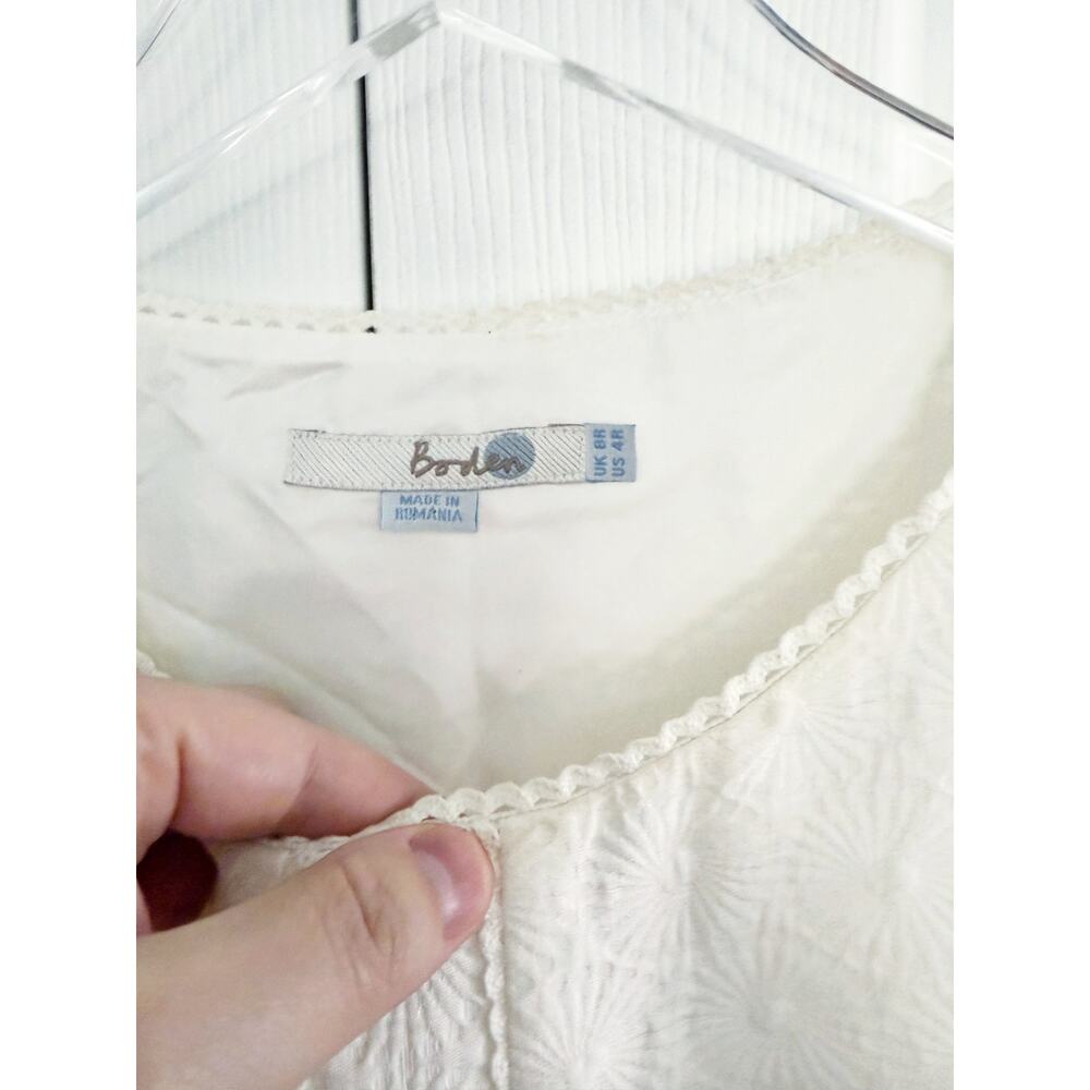 Boden Ivory Daisy Jacquard Cap Sleeve Sheath Dress Classic Feminine Bridal Chic - Picture 3 of 7